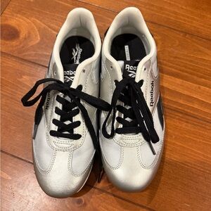 Reebok Silver and Black Sneakers